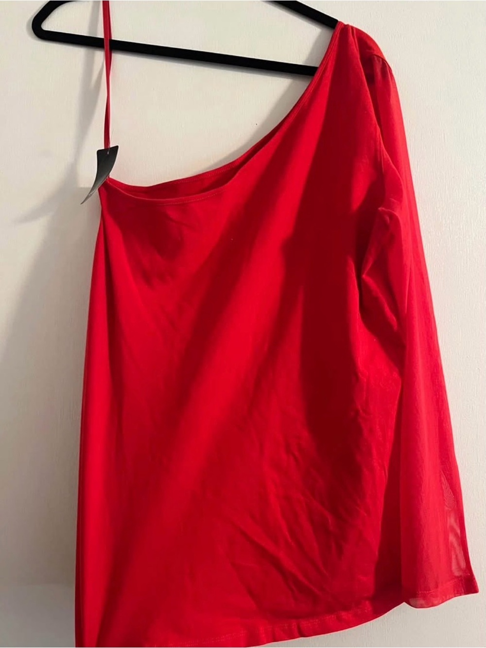 NWT Torrid Red One Shoulder Mesh Sleeve Evening Romantic Top 2 / 2x